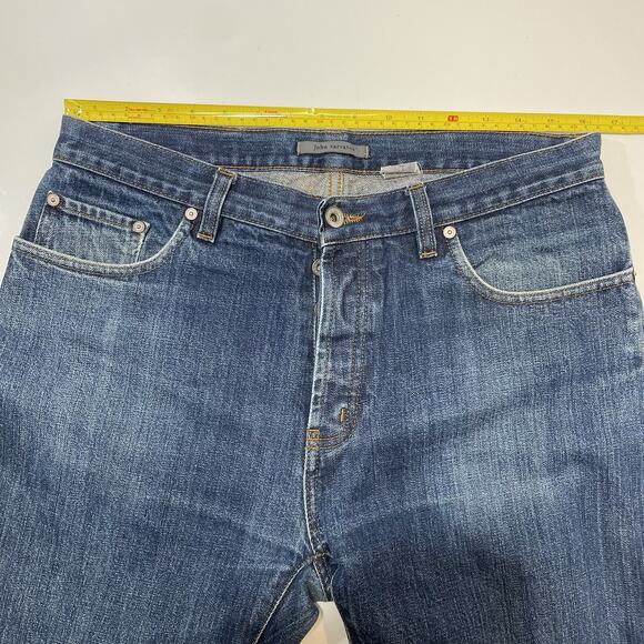 John Varvatos USA Men’s Blue Jeans Button Fly Straight Denim USA Logo Sz 34x31 - Picture 6 of 9